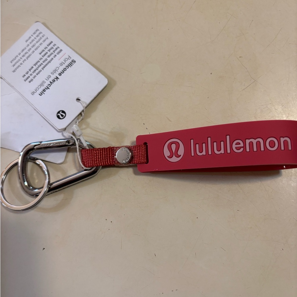 Lululemon Red Silicone Keychain